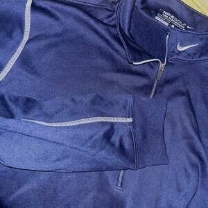 Nike Golf Sweatshirt Mens Sz S Blue 1/4 Zip Pullover Tour Performance ThermaFit